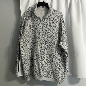 AERIE- cheetah quarter zip